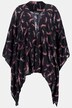 Dragonfly Print Open Front Pointed Hem Crepe Kimono