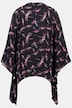 Dragonfly Print Open Front Pointed Hem Crepe Kimono