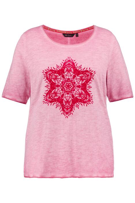 Tričko, vločkový potisk, kulatý výstřih, krátké rukávy, otevřené okraje