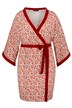 Kimono, květy, šálový límec, vázací pásek