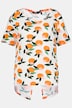 T-shirt, oranges, encolure bateau, manches courtes