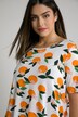 T-shirt, oranges, encolure bateau, manches courtes