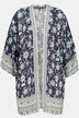 Timeless Floral Complementary Trim Open Front Kimono Blouse