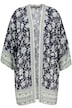 Kimono halenka, květy, oversize, 3/4 rukávy