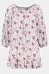 Wzorzysta tunika, linia litery A, elastyczny dekolt, rękawy 3/4