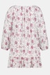 Wzorzysta tunika, linia litery A, elastyczny dekolt, rękawy 3/4