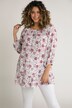 Wzorzysta tunika, linia litery A, elastyczny dekolt, rękawy 3/4