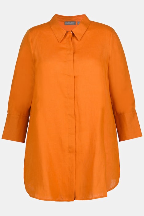 Linen Lightweight Button Front Tunic Shirt | all Blouses | Blouses
