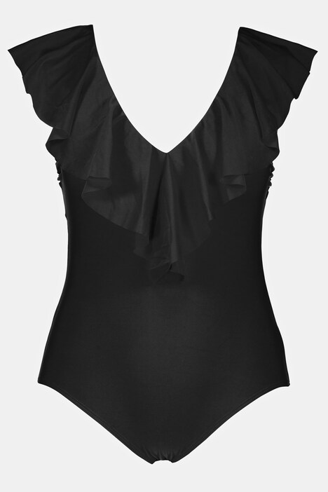 Maillot De Bain Une Pièce Dentelle Volants – Contrôle Du Ventre, Dos En U, Push-up, Idéal Plage Ou Piscine !