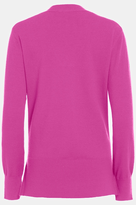 Pullover, V-Ausschnitt, Langarm, Feinstrick