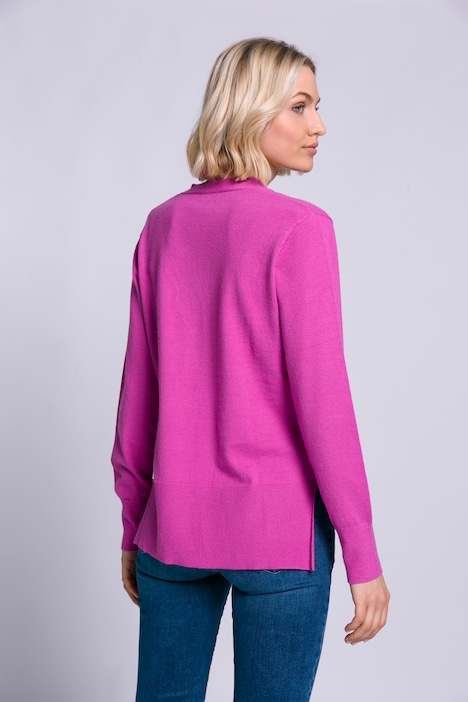 Pullover, V-Ausschnitt, Langarm, Feinstrick