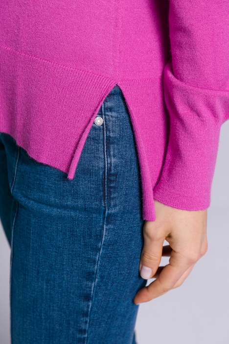 Pullover, V-Ausschnitt, Langarm, Feinstrick