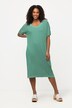 Midikleid, Ringel, V-Ausschnitt, Halbarm