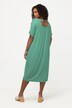 Midikleid, Ringel, V-Ausschnitt, Halbarm