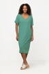 Midikleid, Ringel, V-Ausschnitt, Halbarm