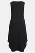 Sukienka midi bez rękawów, fason typu tulipan, dekolt karo