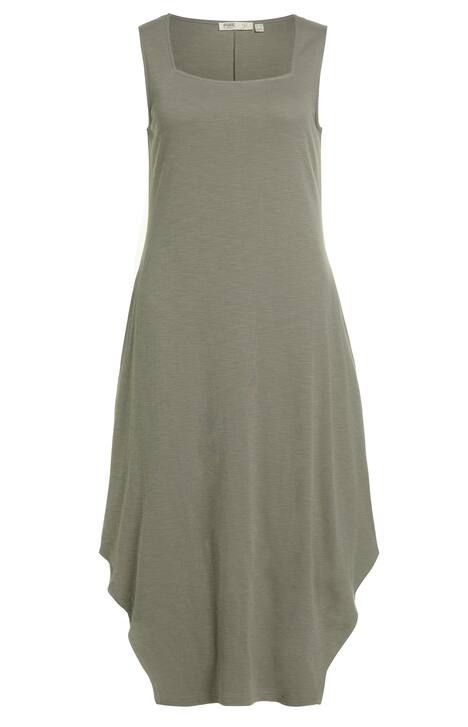 Midi šaty, tulipánový střih, hranatý výstřih, bez rukávů