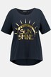 T-Shirt, Sonne, Oversized, Rundhals, Fledermaus-Halbarm