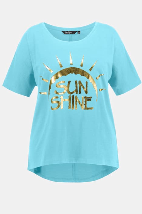 T-Shirt, Sonne, Oversized, Rundhals, Fledermaus-Halbarm