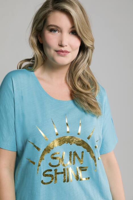 T-Shirt, Sonne, Oversized, Rundhals, Fledermaus-Halbarm