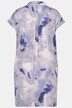 Blusa dal taglio lungo e oversize con stampa a effetto marmo, colletto da camicia e mezze maniche