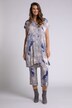 Blusa dal taglio lungo e oversize con stampa a effetto marmo, colletto da camicia e mezze maniche