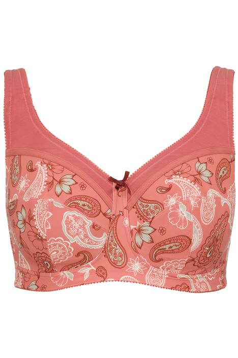 Odlehčující podprsenka, Paisley vzor, bez kostic, košíčky C/D