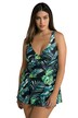 Plavkové šaty, potisk džungle, měkké košíčky