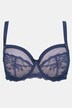 Bygel-BH, blommönstrad spets, mesh, D-E-kupa
