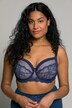 Bygel-BH, blommönstrad spets, mesh, D-E-kupa