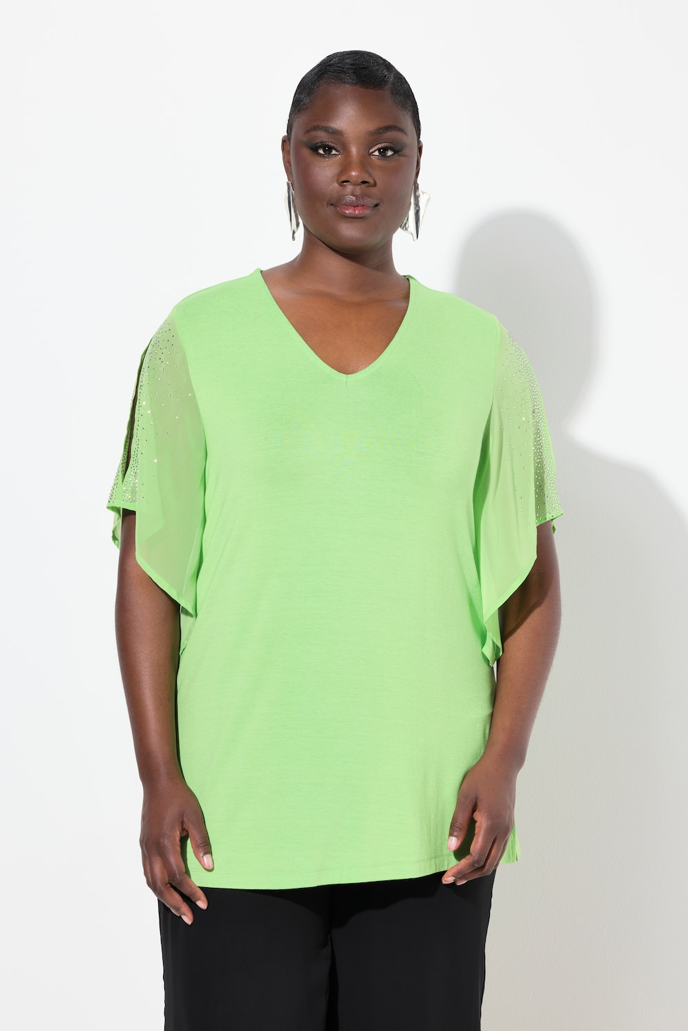 Große Größen Tunika, Damen, grün, Größe: 46/48, Polyester/Viskose, Ulla Popken