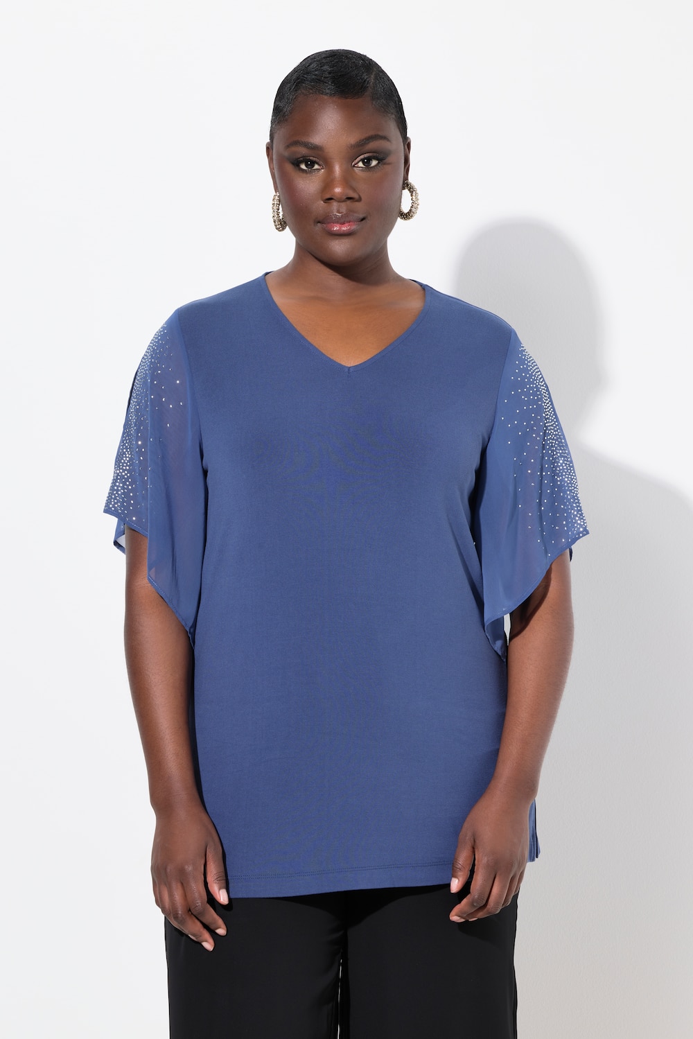 Thumbnail - Große Größen Tunika, Damen, blau, Größe: 42/44, Polyester/Viskose, Ulla Popken