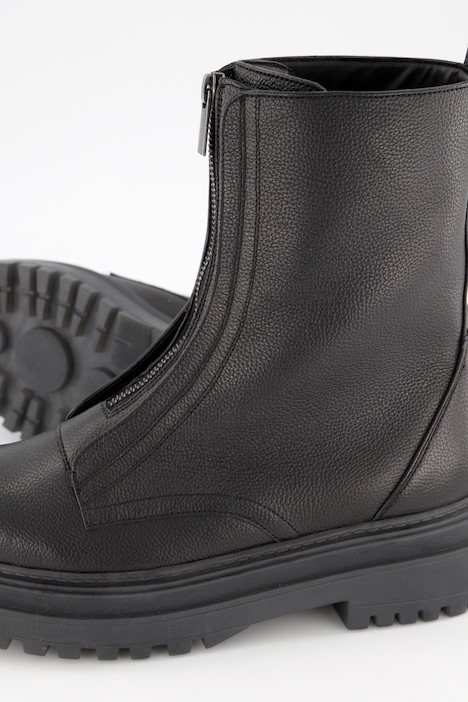 Front zip leather on sale boots