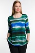 Tie Dye Stripe Square Neck Slinky Stretch Knit Top
