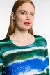 Tie Dye Stripe Square Neck Slinky Stretch Knit Top