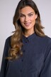 Updated Classic Button Front Lyocell Blend Tunic Blouse