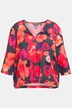 Floral Print Elastic Hem Blouse