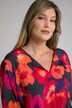 Floral Print Elastic Hem Blouse