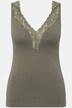Sheer Lace Trim Supima Stretch Cotton Tank