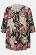 Bluse, Blüten, A-Linie, Tunika-Ausschnitt, 3/4-Arm
