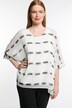 Dotted Line Chiffon Overlay Stretch Knit Top