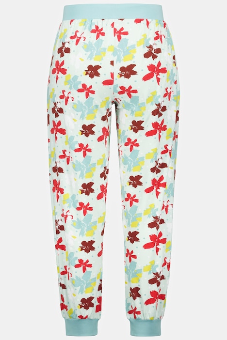 Caribbean Floral Cotton Knit Pajama Pants, Pajamas
