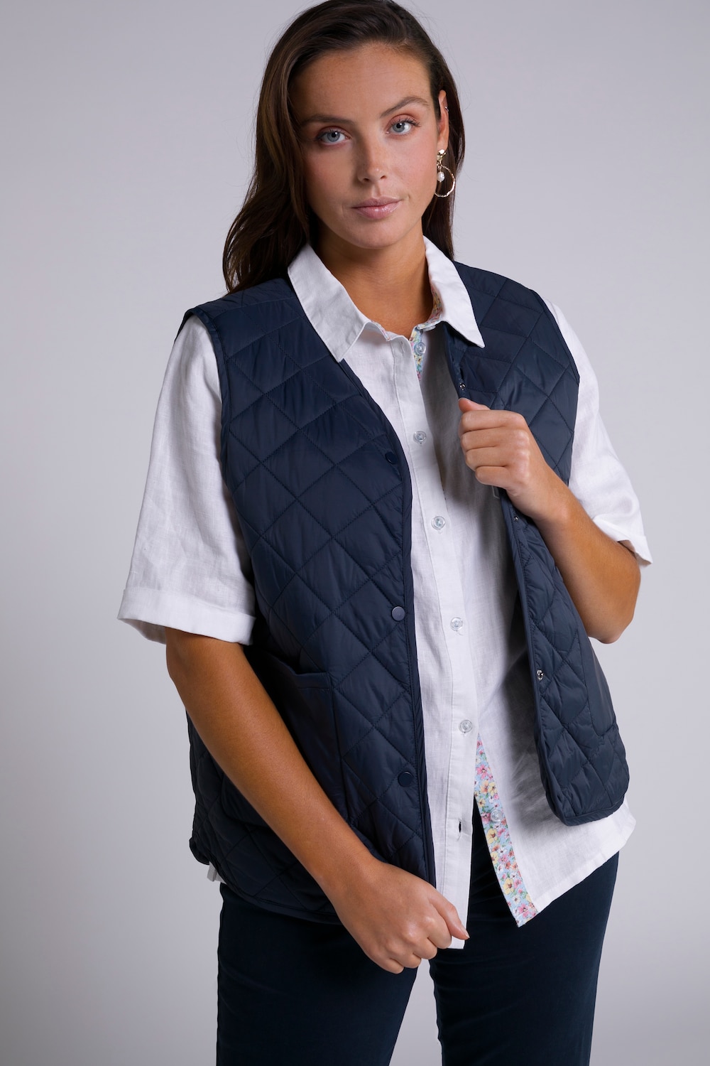 Grote Maten bodywarmer, Dames, blauw, Maat: 50/52, Synthetische vezels, Ulla Popken