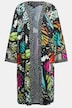 Butterfly Print Open Front Stretch Knit Occasion Kimono Duster