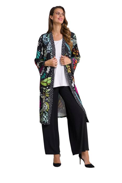 Kimono, motýl, otevřený střih, kulatý výstřih, dlouhé rukávy