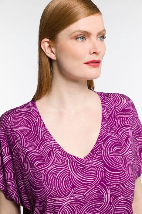 T-Shirt, grafischer Druck, Slim, V-Ausschnitt, Halbarm