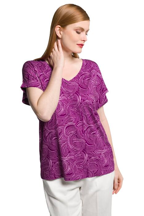 Tričko, grafický potisk, Slim střih, výstřih do V, krátké rukávy