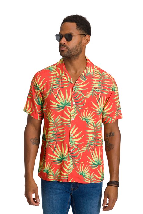 Košile, kráké rukávy, květovaný vzor, Modern střih, Kuba límec, do 8XL