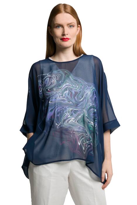 Halenkové tričko, potisk, oversize, kulatý výstřih, krátké rukávy