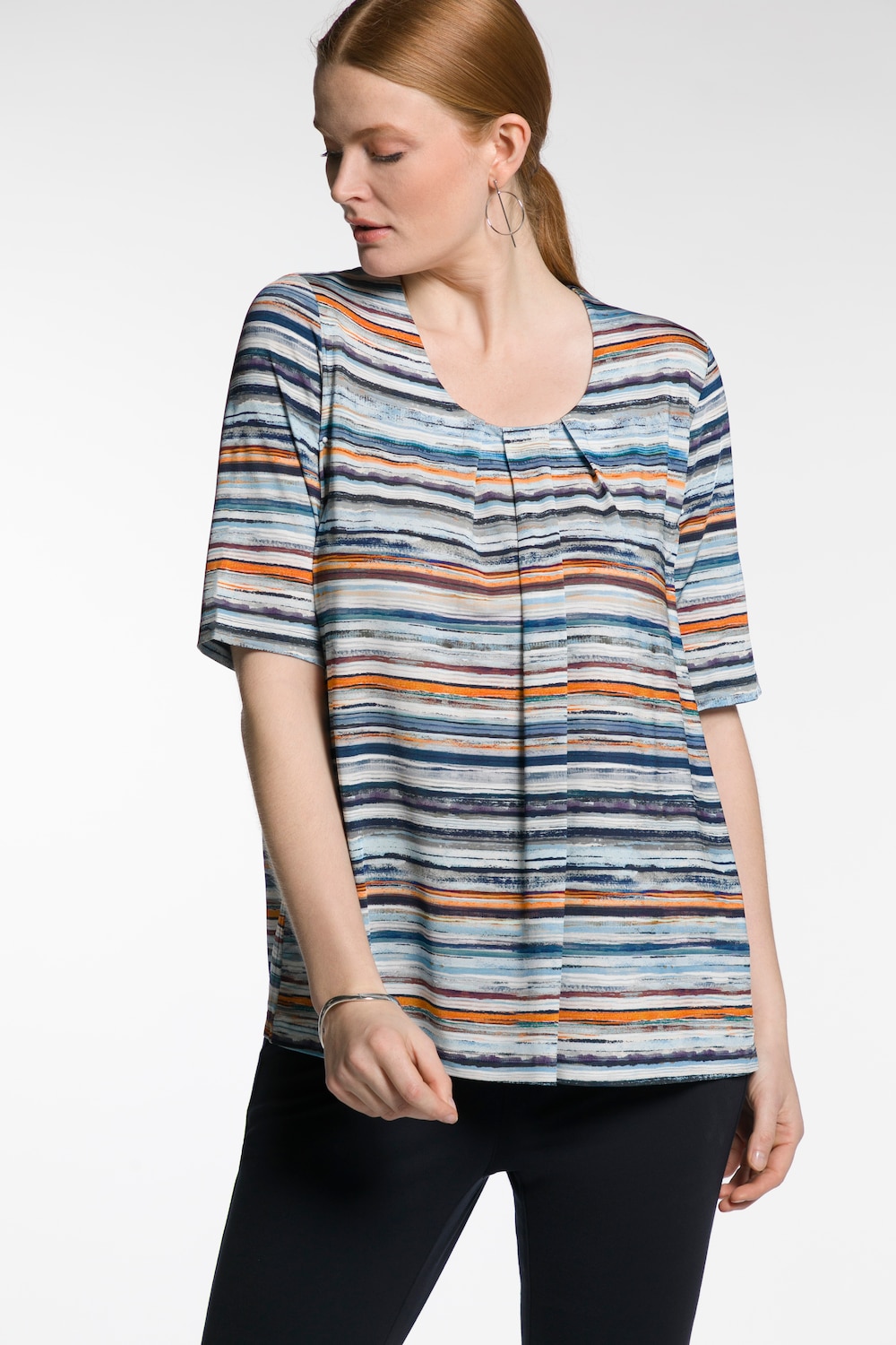 Grote Maten slinky shirt, Dames, grijs, Maat: 50/52, Viscose, Ulla Popken